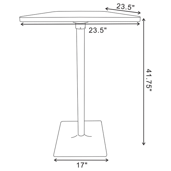 Cavalier 3-piece Square Bar Table Set Dark Elm and Black