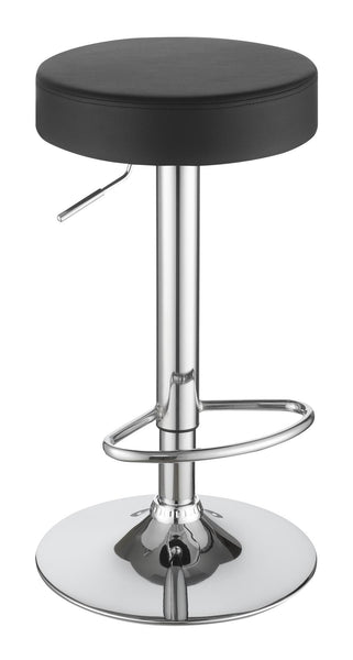 Ramses 29" Adjustable Bar Stool Chrome and Black image