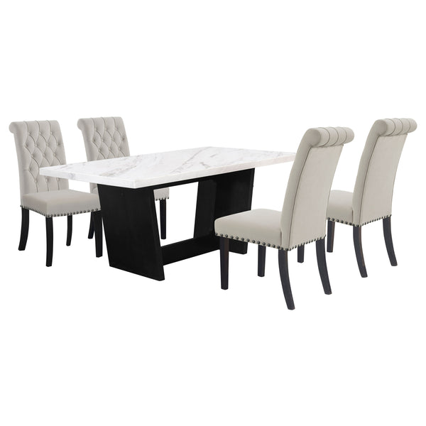 Sherry Rectangular Marble Top Dining Table set