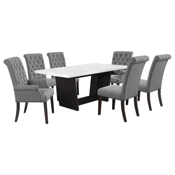 Sherry Rectangular Marble Top Dining Table set