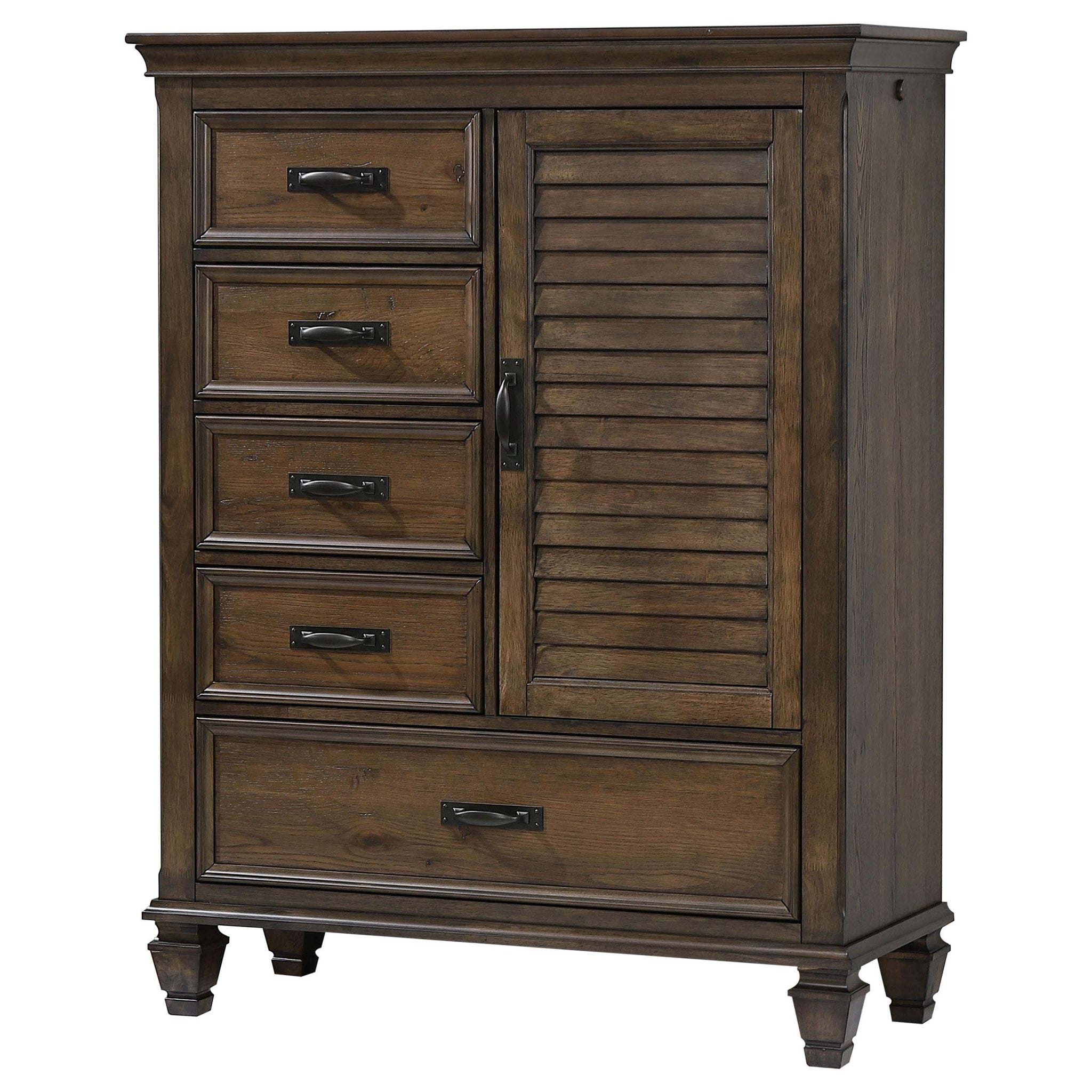 Franco 5-drawer Door Chest Burnished Oak image