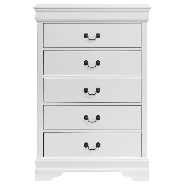 Louis Philippe 5-drawer Bedroom Chest White