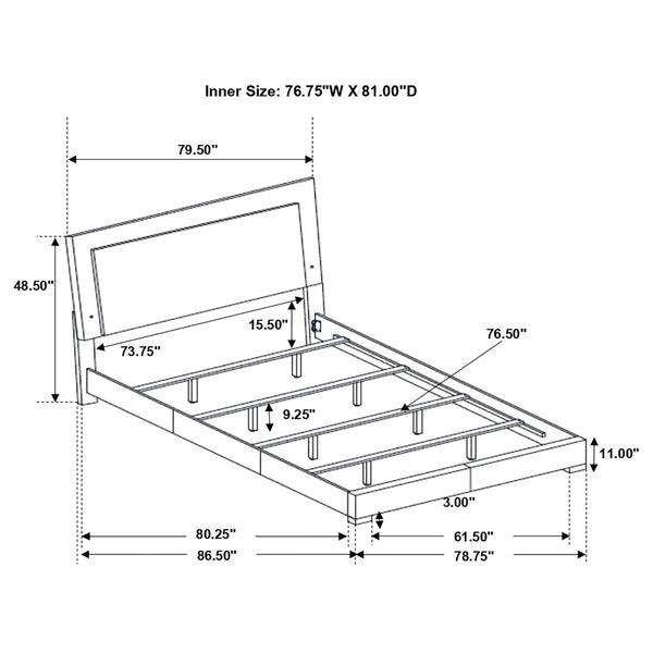 Felicity Panel Bed with LED Lighting