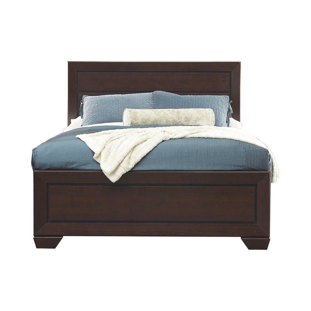 Kauffman California King, Eastren King, & Queen Panel Bed Dark Cocoa