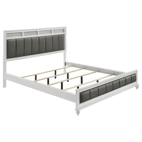 Barzini California King, E.King, & Queen Upholstered Panel Bed White