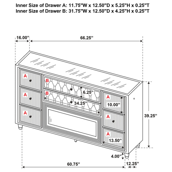 Lorient LED Dresser with Flame Visualizer