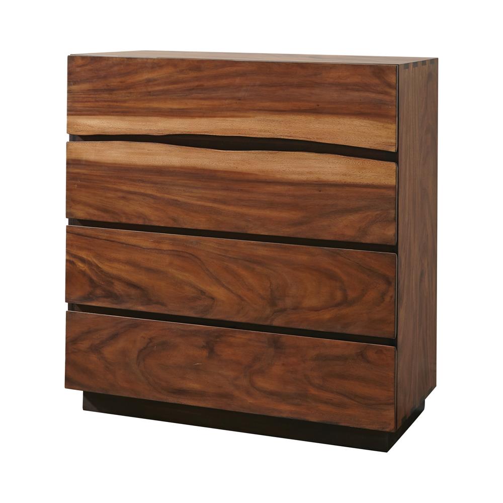 Winslow 4-drawer Chest Smokey Walnut and Coffee Bean image