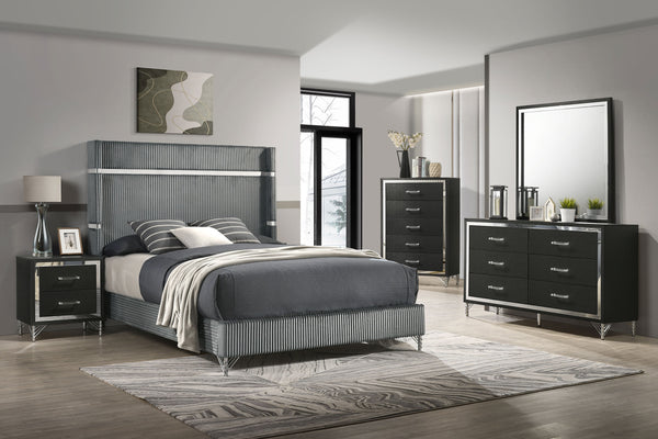 Lucia Eastern King & Queen Bed Beige & Grey