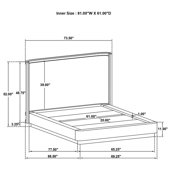 Kailani Wingback Platform Bed