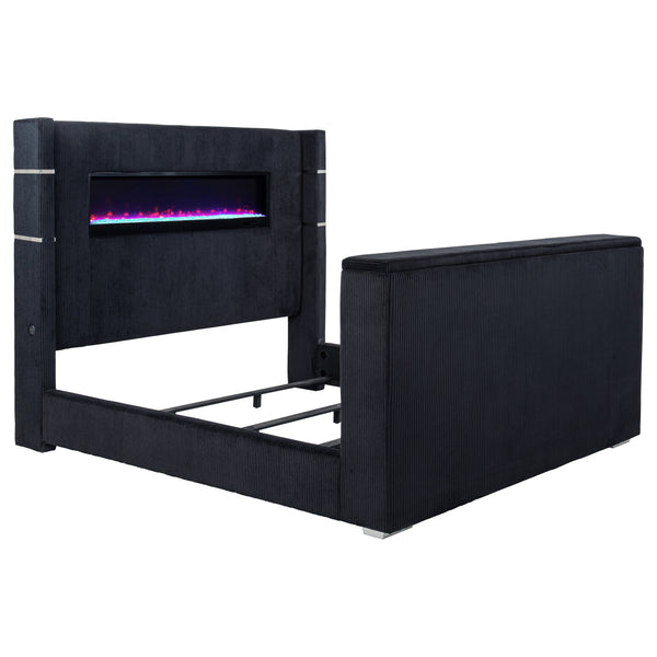 Tisdall Wingback TV Bed with Flame Visualizer