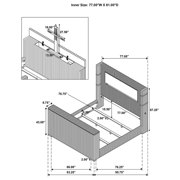 Tisdall Wingback TV Bed with Flame Visualizer