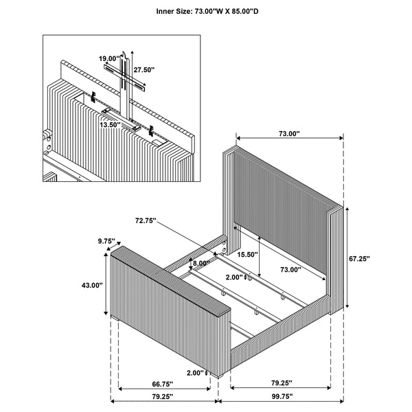 Centergrove Wingback TV Bed