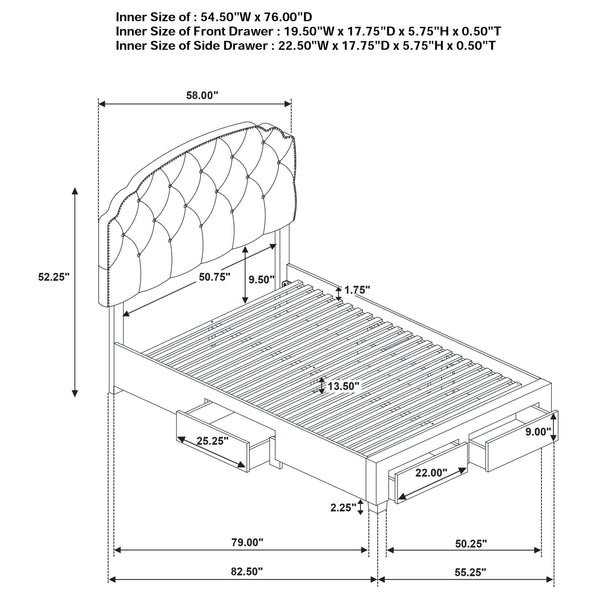 Marianna Panel Platform Storage Bed
