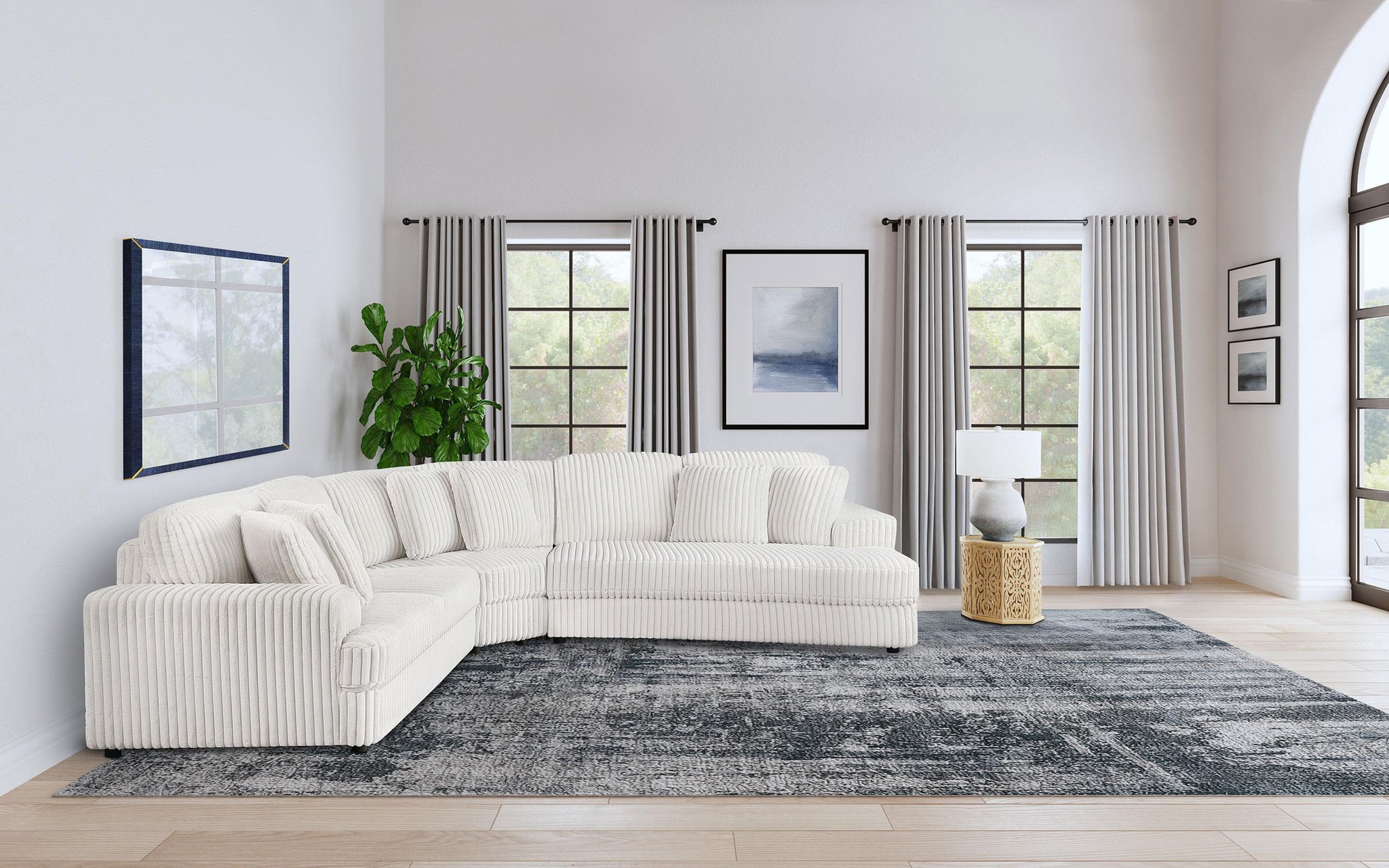 Emberson Upholstered Modular Sectional Sofa Ivory
