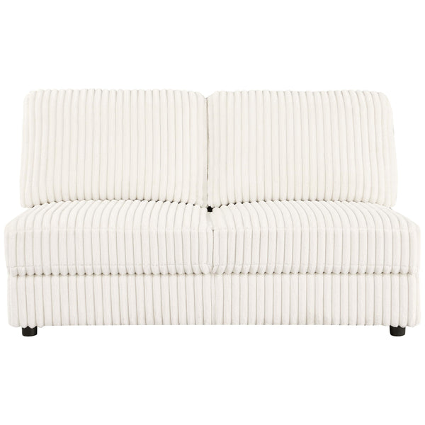 Emberson Upholstered Armless Loveseat Ivory