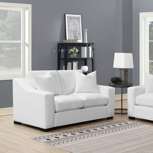 Ashlyn Upholstered Sloped Arms Loveseat White image