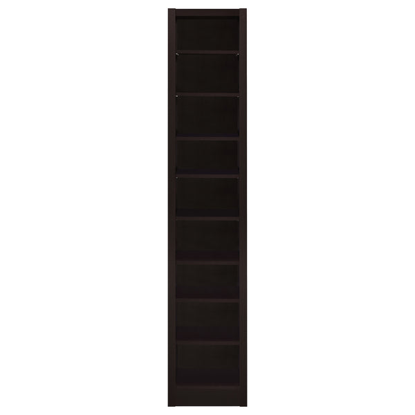 Eliam Rectangular Bookcase with 2 Fixed Shelves Cappuccino