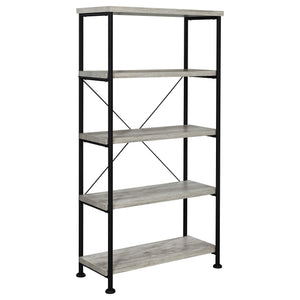 Analiese 4-shelf Bookcase Grey Driftwood image