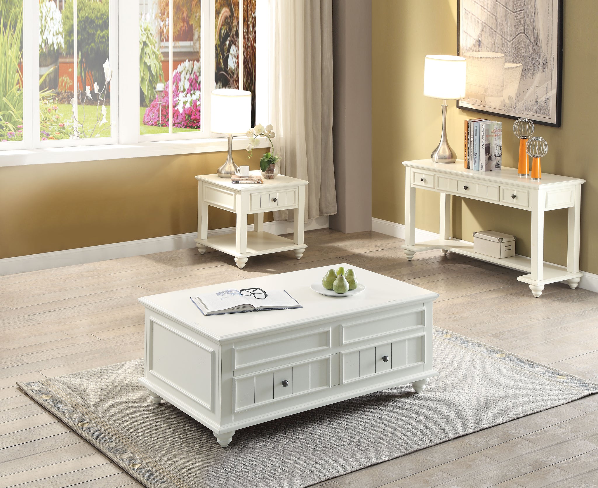 Natesa White Washed Coffee Table image