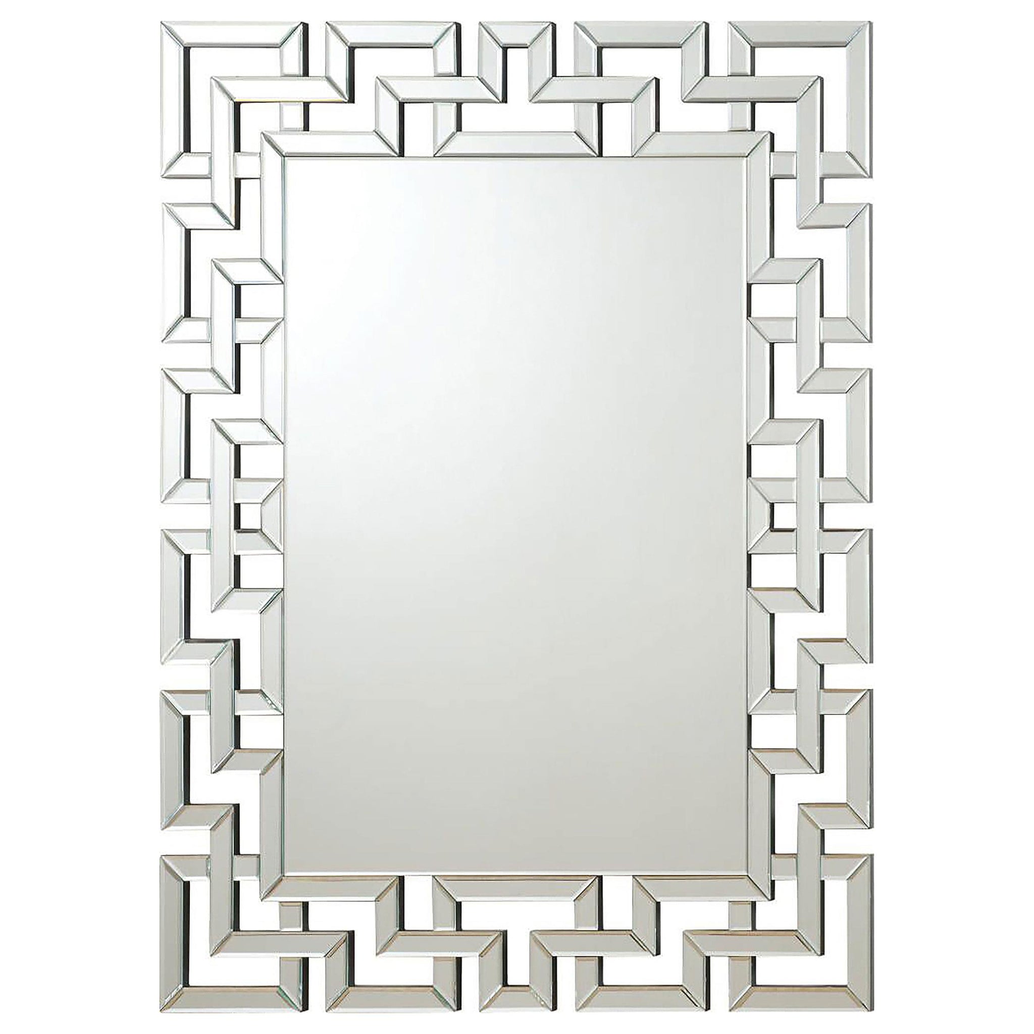 Forman Interlocking Greek Frameless Wall Mirror Silver image