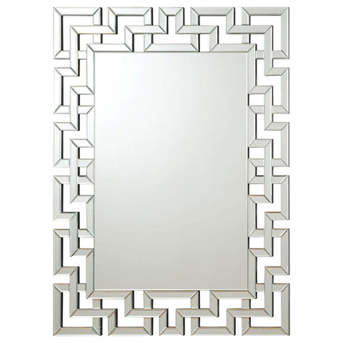 Forman Interlocking Greek Frameless Wall Mirror Silver image