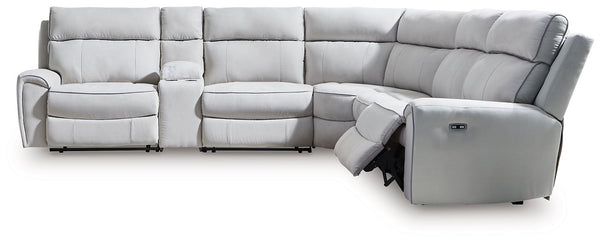 Social Pointe Reclining Sectional with Storage Console
