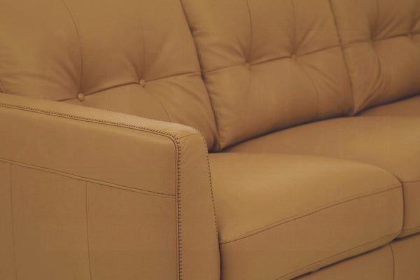 Radwan Camel Leather Sofa