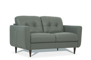 Radwan Pesto Green Leather Loveseat image