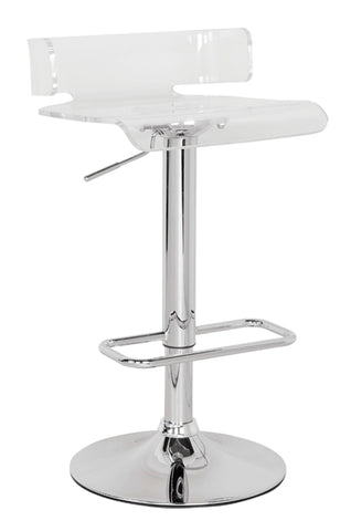 Rania Clear & Chrome Adjustable Stool (1Pc) image