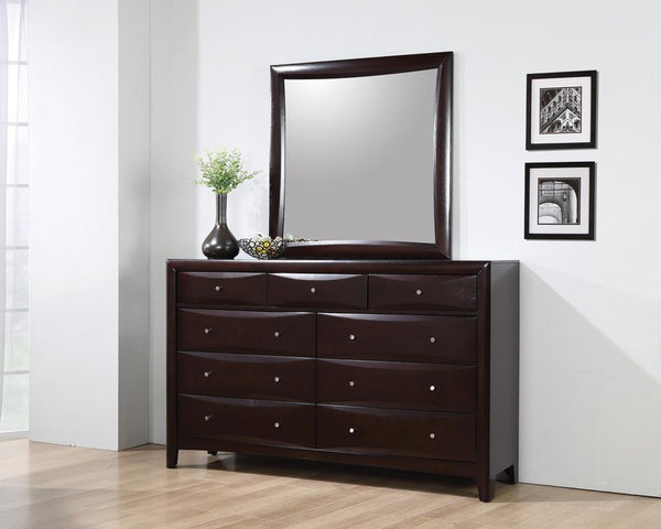 Phoenix Square Dresser Mirror Deep Cappuccino