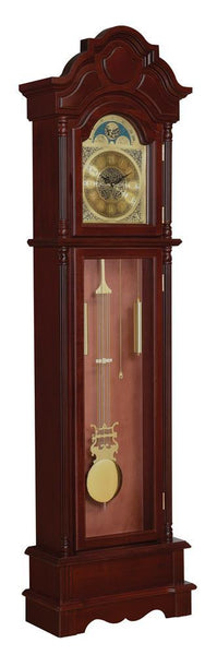 Diggory Grandfather Clock Brown Red and Clear