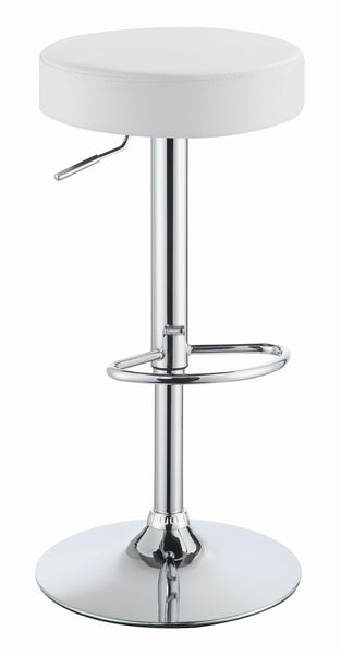 Ramses Adjustable Backless Bar Stool Chrome and White