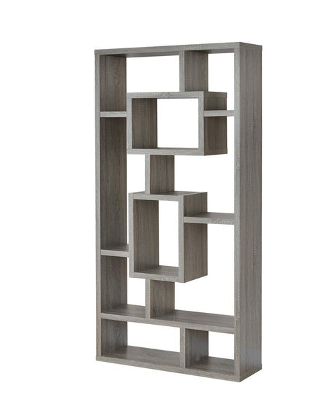 Howie 10-shelf Bookcase Weathered Grey