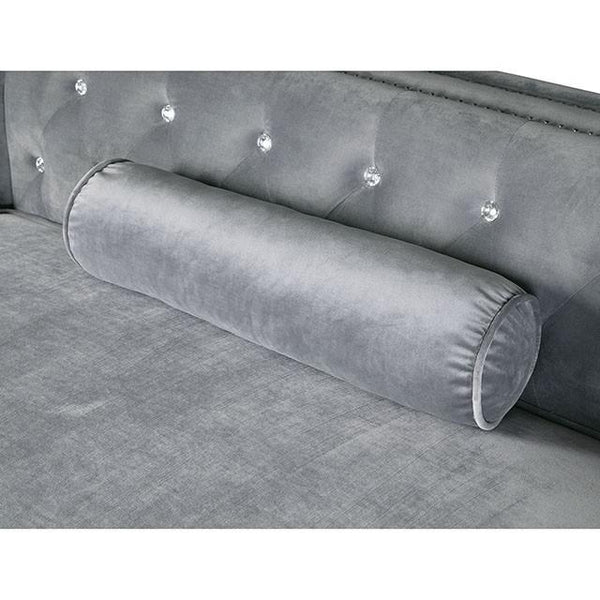 Amie Glam Gray & Black Sectional w/Storage