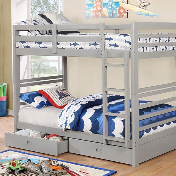 California Iv Black, Walnut, Gray, & White Twin/Twin Bunk Bed