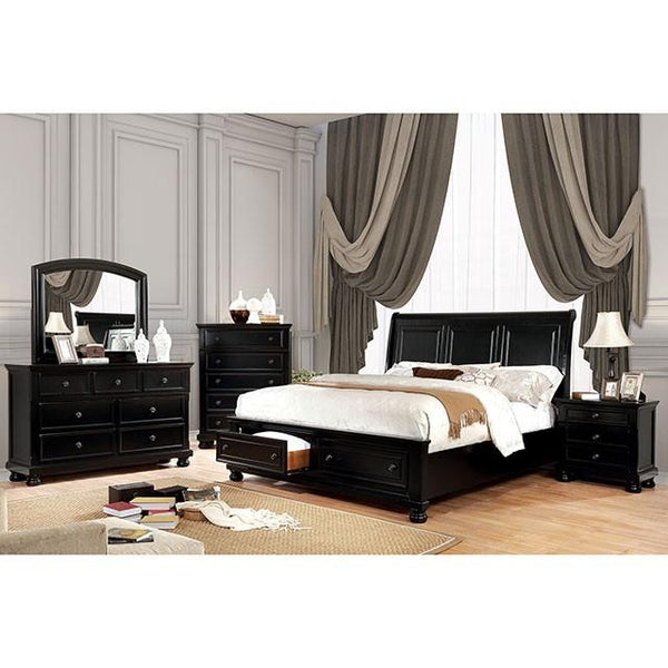 Castor Bed Black, Chrome, & White