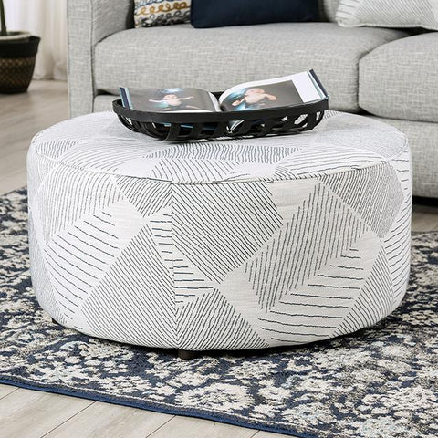 CHANCERY Ottoman, Gray/Navy