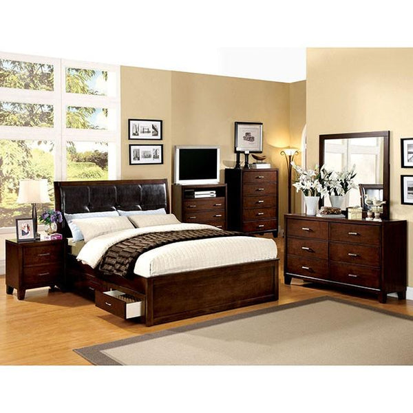 Enrico Full Queen Bed Brown, Black, & Cherry