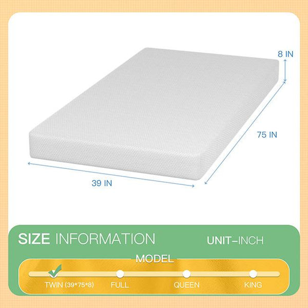 Forsythia 8" Twin Green Tea Gel Memory Foam