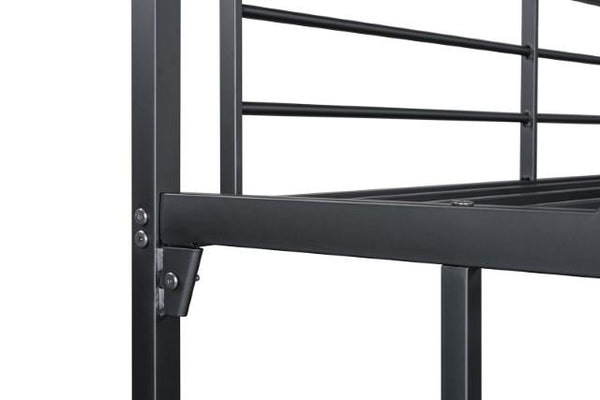 Cybill Full Loft Bed White, Silver, & Black