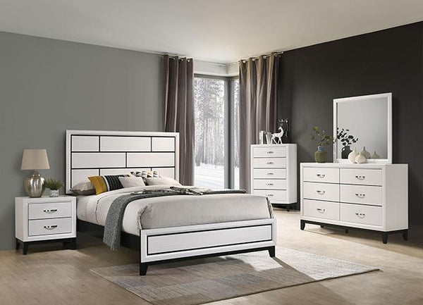 Errico Bed Grey & White