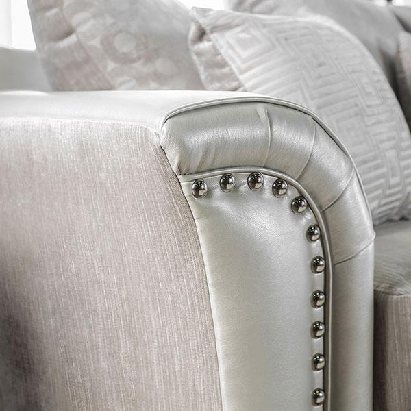 Benigno Love Seat Silver & Gray