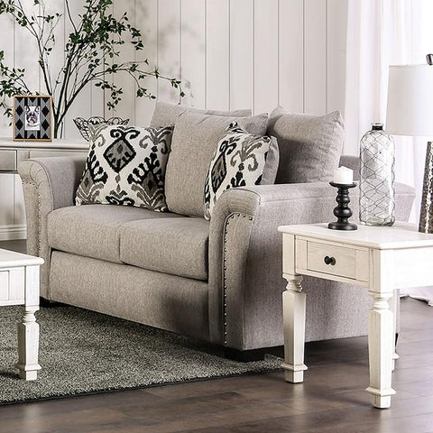 BELSIZE Loveseat Grey, Beige, & Choclate