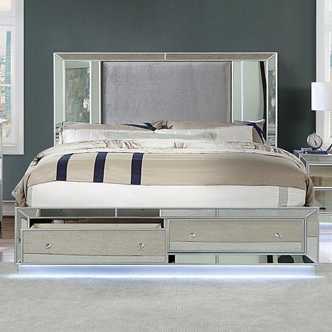 BELLADONNA Cal.King, E.King & Queen Bed, Silver