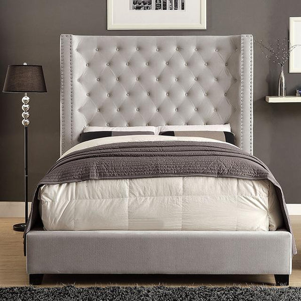 ROSABELLE E.King & Queen Bed, Black, Gray, & Ivory,