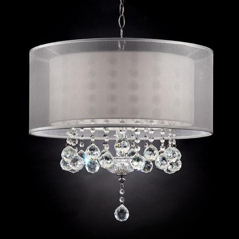 19"H Ceiling Lamp, Hanging Crystal