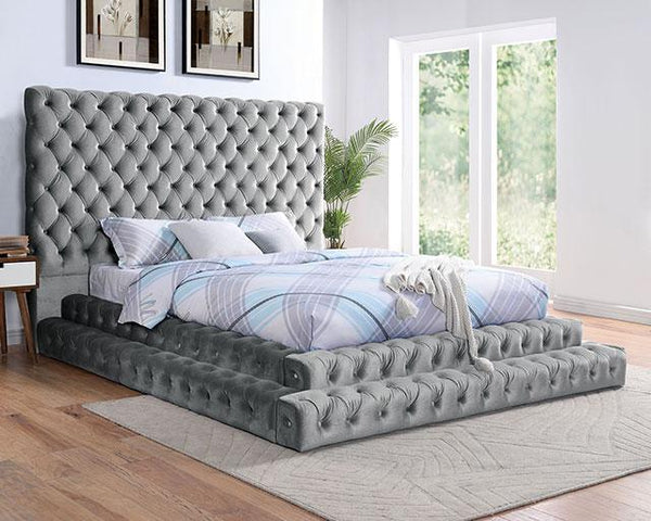 STEFANIA E.King & Queen Bed, Black & Gray