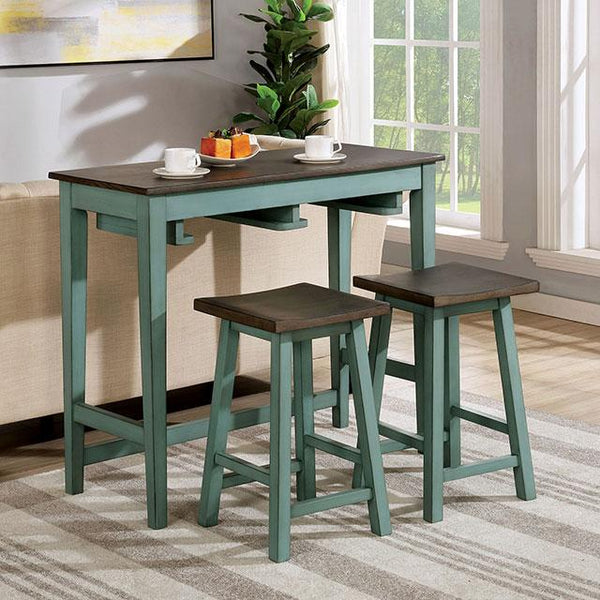 Elinor Bar Table Set Cherry & Green