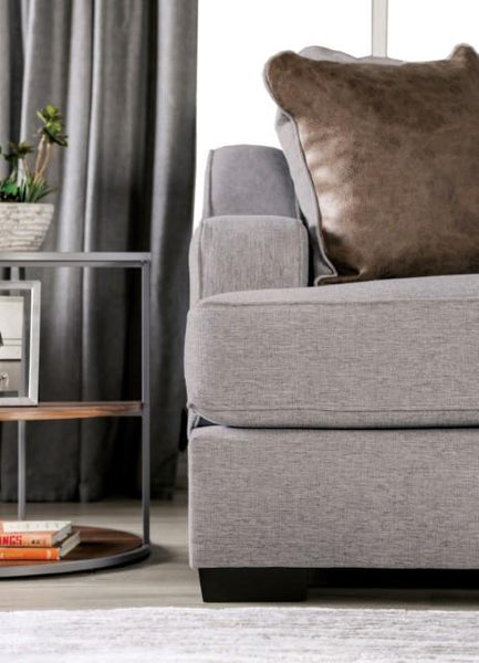 SKYLINE Loveseat, Light Gray/Brown