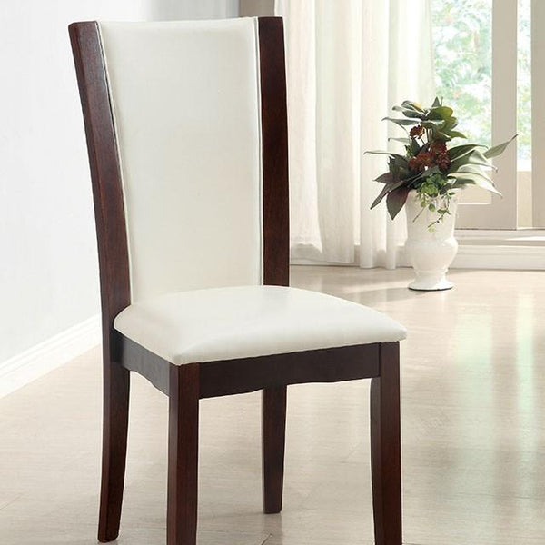 Manhattan I Dark Cherry/White Side Chair, White (2/CTN)
